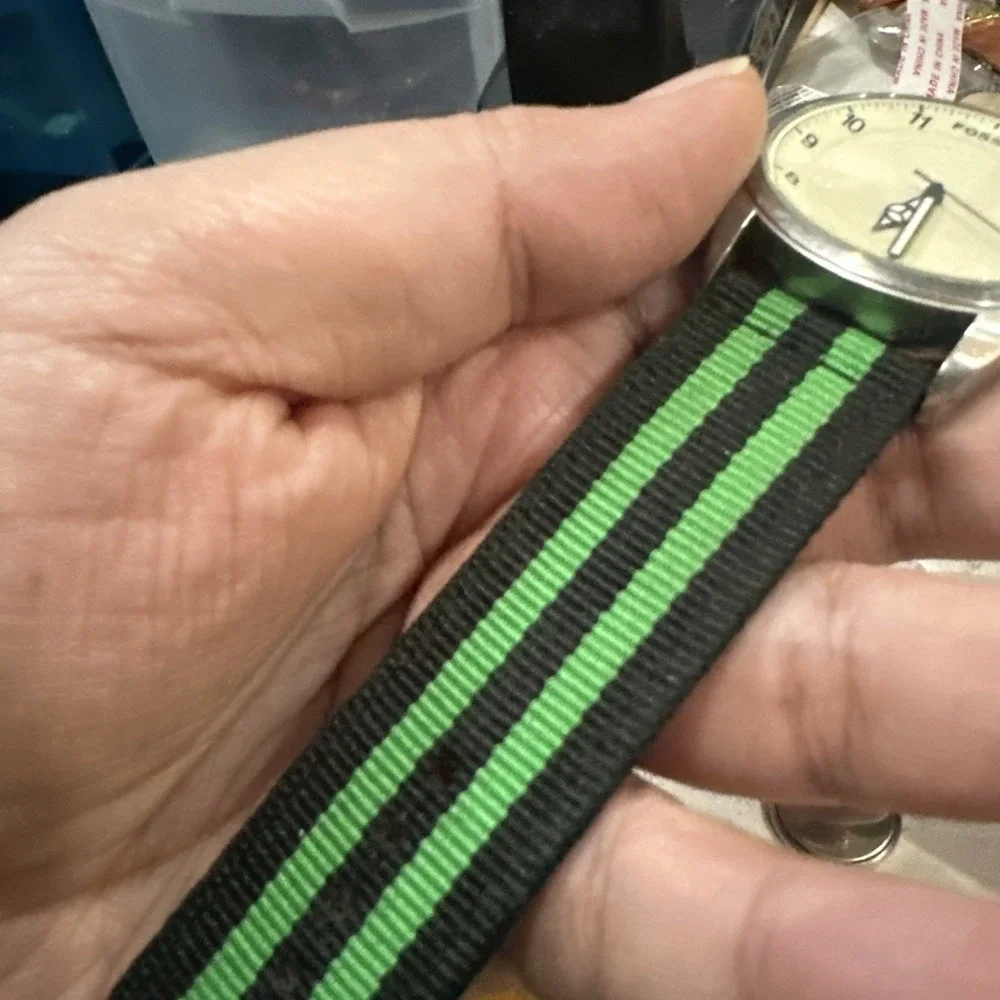 Works Vintage Fossil Arkitekt Oversize Mens Watch Green Strap 42mm Quartz Fit 8